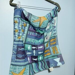 Colorful Fish Pattern Scarf vintage body shop